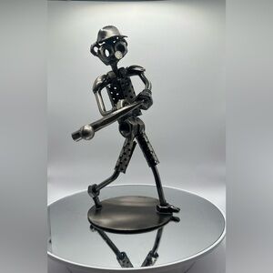 Brand New Industrial Metal Sculpture Scrap Metal Baseball Player
